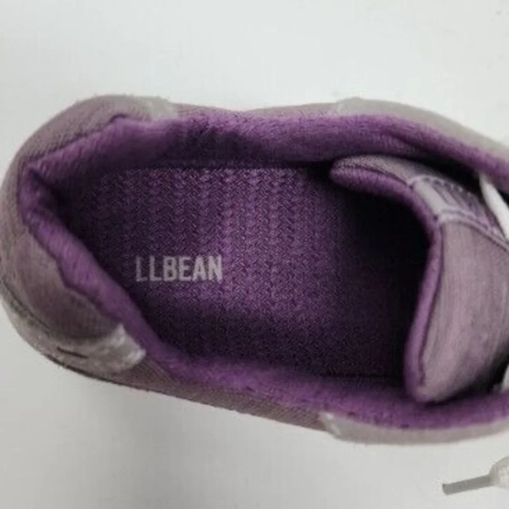 L.L‎ Bean Womens 296445 Lace Up Round Toe Gray Purple Sneakers Shoes Size US 8M.